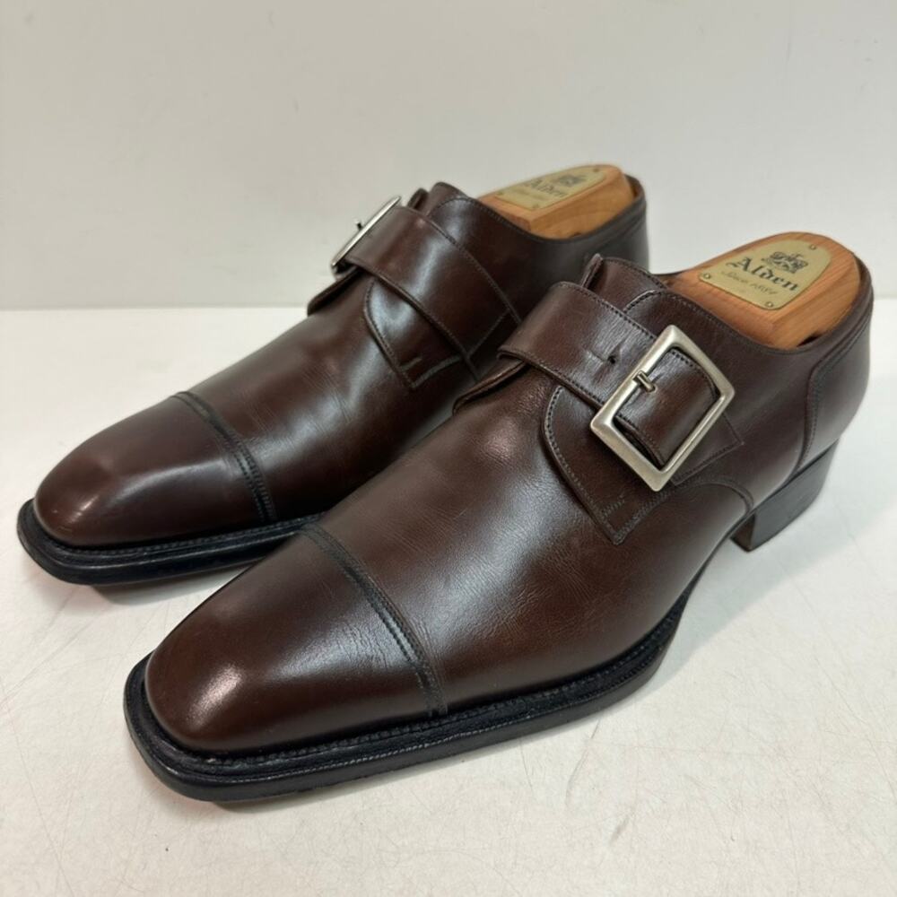 EUC J.M. Weston Beauborg Single Monk Strap Cap Toe Derby France UK 6.5 US 7.5 D